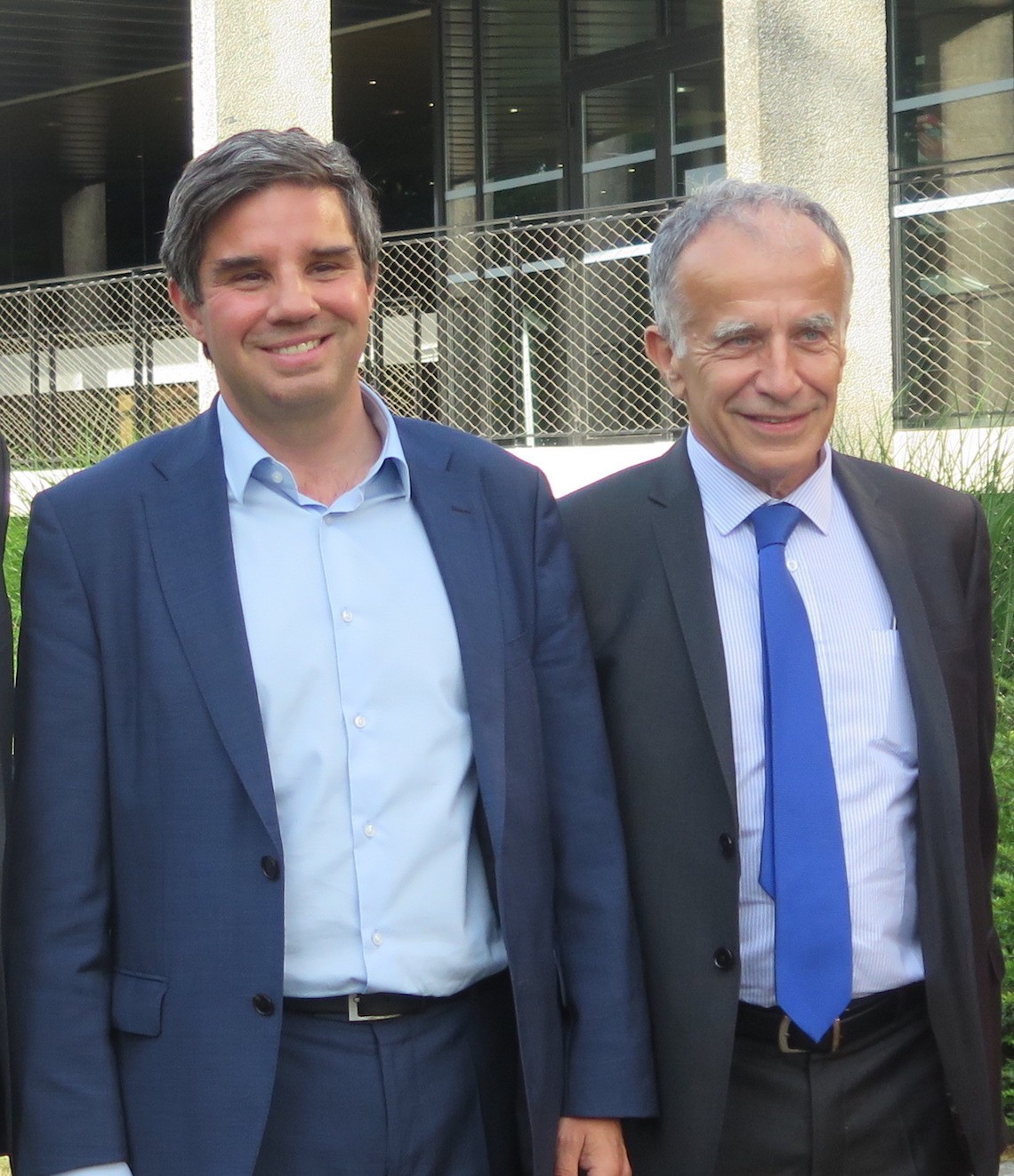 Yann Orpin, nouveau président du Medef Grand Lille, et Patrice Pennel qui succède à Frédéric Motte sur le périmètre Hauts-de-France