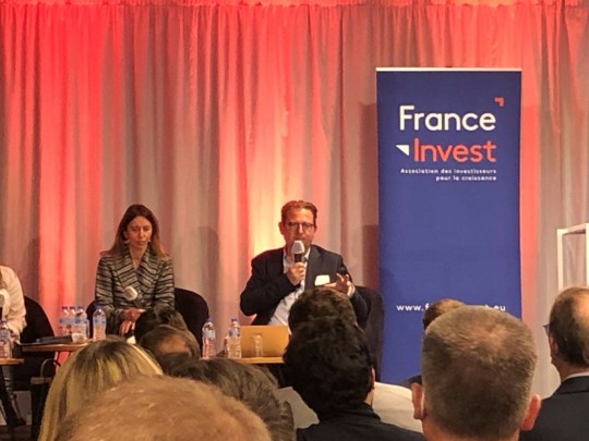 Claire Chabrier, présidente de France Invest, et Christophe Deldycke, président de la commission Action régionale