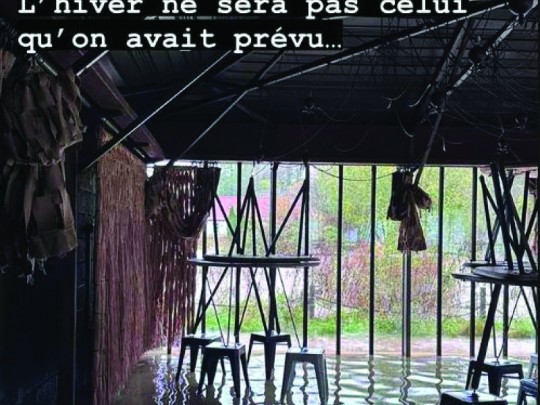 Story Instagram d'Alexandre Gauthier après les inondations subies par la Grenouillère.